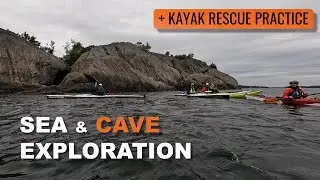 Organizing sea kayaking trip! Cave climbing & rescue practice, Knappelsk&auml;rsgrottan, Nyn&auml;shamn