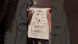 Daily Faces Challenge: Day 264/365 - Two Handed Sketchbook Drawing | Art Timelapse #shorts