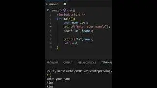 My Second Code=C Program to Print Your Name.