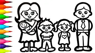 FAMILY DRAWING || How to Draw A Family 5 Member || Family Drawing Easy Step by Step