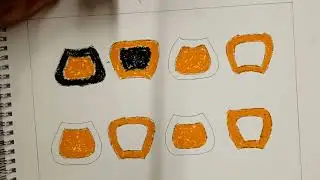 Drawing & Colouring A Random Shape Pattern Picture｜Hand Drawing + Oil Pastels