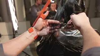 Стрижка от длинных волос к Кучерявому Бобу
