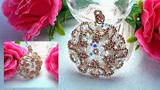 🌺 DIY Tutorial ciondolo Brigida - Simple beaded pendan -  Easy pendant tutorial.