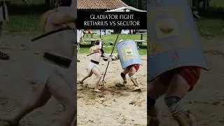 Retiarius Offensive Ends With a Leg Hit! 🦵💥 #hema  #gladiator #tournament  #martialarts