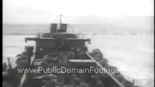 Storming the Beaches on D Day II Public Domain Archival Stock Footage www.PublicDomainFoot