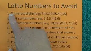 Lotto - Number Combinations to Avoid - Step by Step Guide - Tutorial