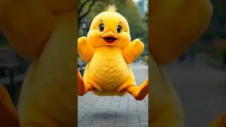 Yellow duck mascot in the city park square #maskot #shorts