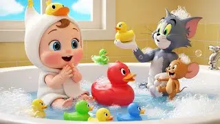 Mini Baby Bath with Tom and Jerry 🛁🐱🐭 | Funny 3D Cartoon for Kids
