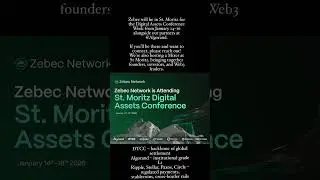 Zebec will be in St. Moritz for the Digital Conference Jan 14-16 along side their partner @Algorand