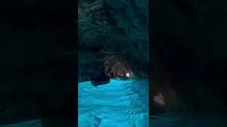 Tour Boat Going Inside the Blue Cave in Capri