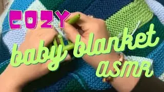 ASMR | 40 Minutes of Loom Knitting a Cozy Baby Blanket
