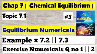Equilibrium Numericals || Chap 7 Chemical Equilibrium || Class 11 Chemistry Sindh board