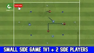 Small-side-game 1v1 + 2 side players | Coach Sante