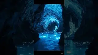 Hidden Sea Cave Glows Like Sapphire 🌊✨ #Unreal #Caves #bluesea #glow #shorts #italy #waves #nature