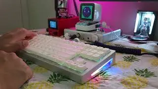 XOV2 Huano WhiteBlue Lubed + NP PBT CRAYON MILKY WHITE KEYCAPS