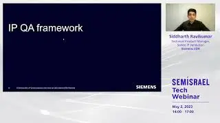 IP QA Best Practices, by Siddharth Ravikumar, ​Technical Product Manager, Solido, Siemens EDA
