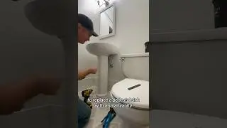 How to replace a pedestal sink with a small vanity. #Plumbing #Handyman #BathroomRemodell #Vanity