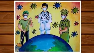 Coronavirus Warriors Drawing/How to draw Coronavirus/Covid-19 drawing