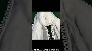 Chiffon Dupatta With 4 Sided Lace &ndash; Large &ndash; White - ZD1106