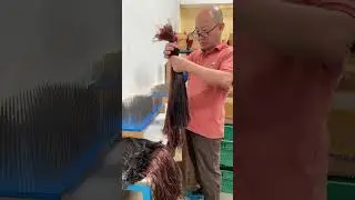 African synthetic wig making, pre-processing: color mixing. Wig making skills. Handmade. (239)
