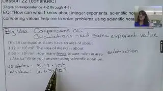 Lesson 22 - Calculations and Comparisons with Scientific Notation