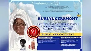 Christian Wake Keep Service for Late S/M/I/I Regina Oluwafunmilayo ADERINOKUN (NEE AJIE)