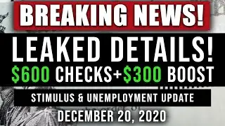 (BREAKING NEWS! LEAKED DETAILS) $600 SECOND STIMULUS CHECK UPDATE & STIMULUS PACKAGE UPDATE 12/20/20
