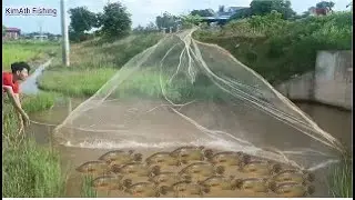 Ep.48: Real Life Fishing - Rural Fishing Nets In Riverside - Traditional Fishing by village people