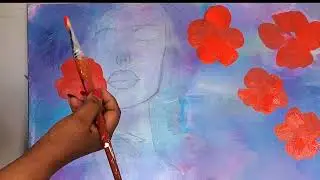 Lilac Fields / Acrylic Painting Technique / How To Paint A Abstract Realism Portrait #287
