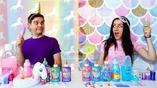 SLIME UNICORNO VS SIRENA CHALLENGE!!!!*SLIME COLORI CHALLENGE*