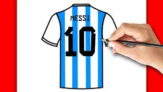 HOW TO DRAW MESSI ARGENTINA SHIRT | DRAWING STEP BY STEP