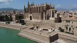 4k Drone Mallorca, Spain - Catedral Basilica de Santa Maria de Mallorca