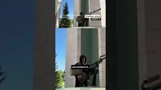Tesla with a machine gun driven by Chechen leader