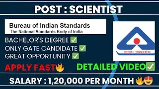 BIS SCIENTIST RECRUITMENT🔥| Vacancies, Salary,Selection process, Education| #daily