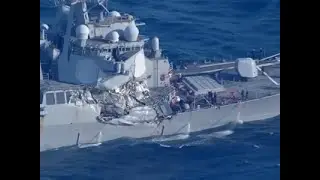 Raw: US Destroyer Damaged in Collision