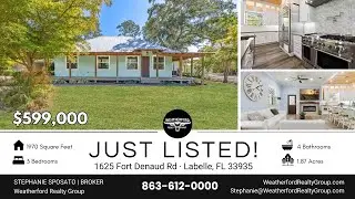 1625 Fort Denaud Rd &middot; Labelle, Florida &middot; Farmhouse on 1.87 Beautiful Acres