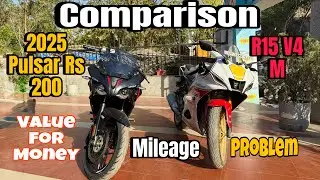 2025 Bajaj Pulsar Rs 200 Vs Yamaha R15 V4 M Comparison || Mileage Price || Top Speed || Review