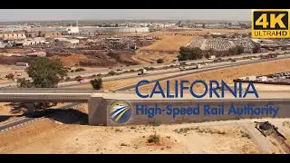 California High-Speed Rail | Cedar Viaduct | Fresno | Single Shot Cinematic Aerial 4K
