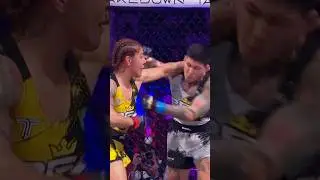Larissa Pacheco EATS Cris Cyborg headkick 😱 #pflsuperfights #battleofthegiants