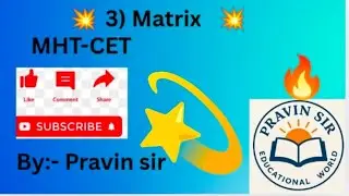 One shot revision lecture Matrix 👈 For MHT -CET 