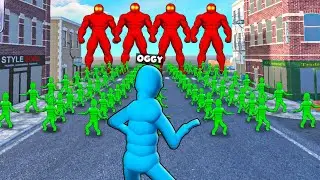 100 NPC vs 1 Powerful NPC In Overgrowth ft.Oggy