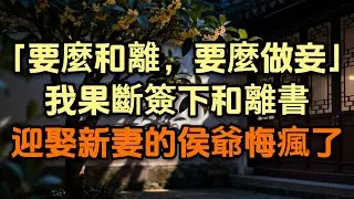 「要麼和離，要麼做妾」我果斷簽下和離書，迎娶新妻的侯爺悔瘋了#小说 #故事