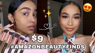 TESTING $9 AMAZON MAKEUP BRUSHES 😍 | AMAZON BEAUTY FINDS UNDER $10