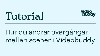Hur du &auml;ndrar &ouml;verg&aring;ngar mellan scener i Videobuddy