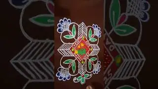 Easiest Christmas Flower Rangoli! 🌸🎄 Quick Short Tutorial for Beginners #shorts