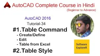 #34 AutoCAD 2D | AutoCAD Table Command Tutorial complete | Table Style Settings, Table Edit, Formula