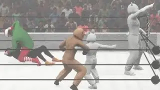 WWE BattleFight: Eddie Elf vs Luke Bunny vs Fred Fazbear vs Reindeer vs Pingu