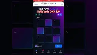 Daily code ONUS tap tap Claim 2000 ONX 5 september  #Tap2Earn #Airdrop #onus