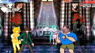Mugen Random Battles: Haruhi Suzumiya (12p) and Kyon Vs Tourettes Guy and Soul Ninjas