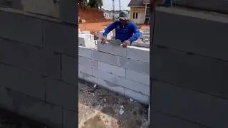 The amazing method of installing lightweight concrete blocks (Hebel)